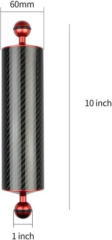 D60mm الألياف الكربونية العائمة ذراع لترتيل ، ذراع مائية ، ذراع مزدوج الكرة خفيفة الوزن للكاميرا تحت الماء ، صينية الغوص ، ضوء الفيديو ، و strobe (أسود ، D60mm 5 بوصة) in Kuwait