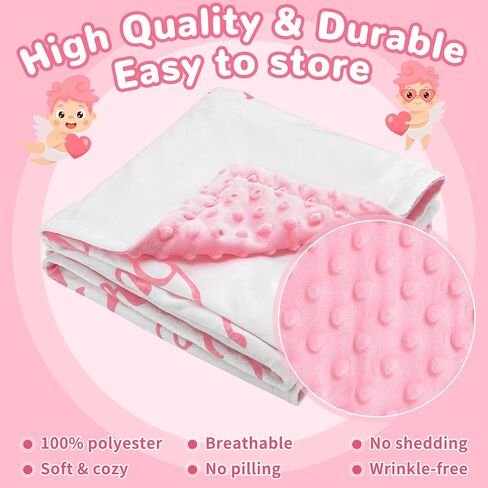 Rtteri Christian Gift for Baby Plush Baby Blanket with Dotted Backing First Communion Gift Baptism Blanket Scripture Swaddle Bible Verse for Newborn Boy Girl Christening Godchild Gift(Pink and White) in Kuwait