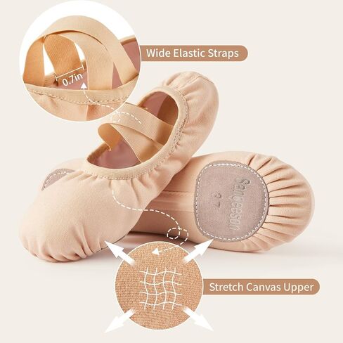 SANGEESON Women's Ballet Shoes Stretch Canvas Dance Slippers in Saudi Arabia
