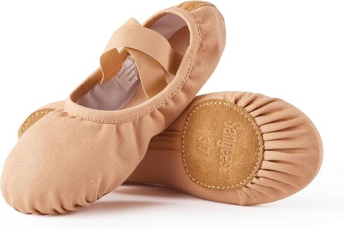 SANGEESON Women's Ballet Shoes Stretch Canvas Dance Slippers in Saudi Arabia