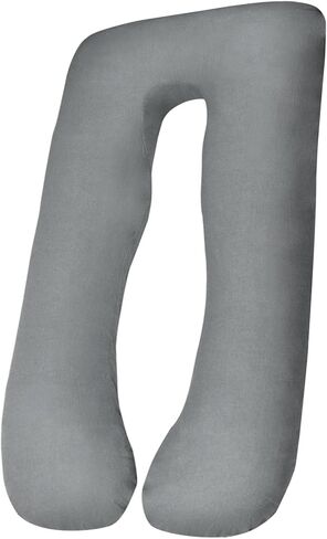 Pregnancy Pillow Cover - U Shaped Pillow Case - Maternity Body Pillow Cover - Removable Soft Cotton Cover for Ultimate Comfort (Grey) in Kuwait
