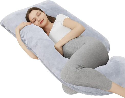 Stone & Black Home Pregnancy Pillow for Sleeping- Providing Extreme Comfort, Support, and Tranquility - Ensuring Relaxation Throughout Every Night's Rest (Cloud Gray) in Kuwait