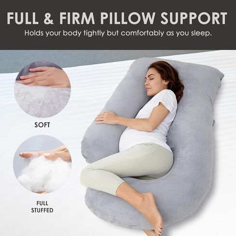 Stone & Black Home Pregnancy Pillow for Sleeping- Providing Extreme Comfort, Support, and Tranquility - Ensuring Relaxation Throughout Every Night's Rest (Cloud Gray) in Kuwait