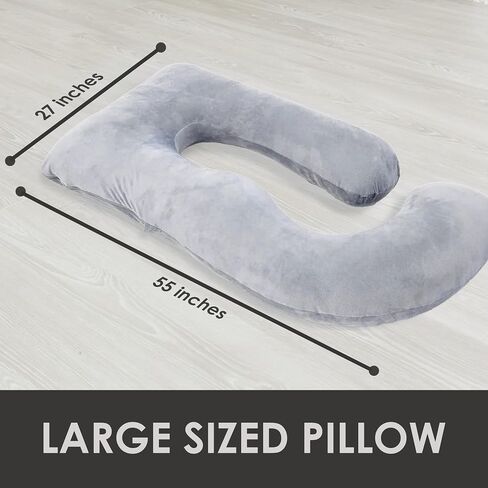 Stone & Black Home Pregnancy Pillow for Sleeping- Providing Extreme Comfort, Support, and Tranquility - Ensuring Relaxation Throughout Every Night's Rest (Cloud Gray) in Kuwait
