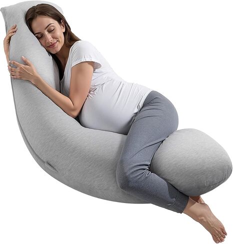 VEVOR Pregnancy Pillows for Sleeping, Adjustable Maternity Pillow for Pregnant Women, Soft Pregnancy Body Pillow with Removable & Washable Cover for Back Belly Hip Support, Lightweight and Portable in Saudi Arabia