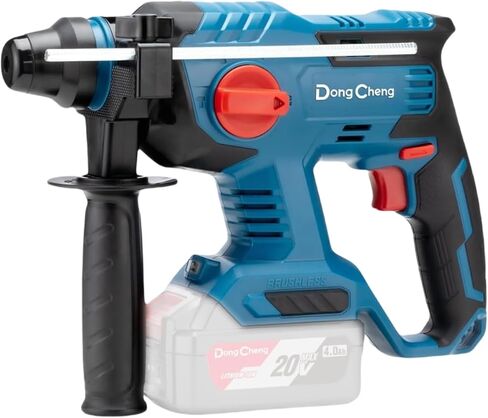 DongCheng 20V Max Cordless Rotary Hammer Drill, 7/8" SDS-Plus, 4 Application Modes, Brushless, 2.1 Joules, Cordless Demolition Hammer for Concrete, Including 2 * 4.0Ah Battery, 4 Drill Bits in Kuwait