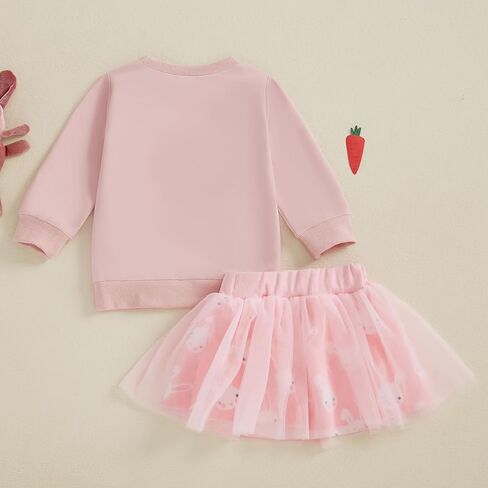 شوكة شجرة طفل تودلر الفتاة الفصح مجموعة أرنب طباعة من النوع الثقيل توتو توتو تنانير الربيع شتاء الملابس in Kuwait