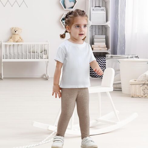 3 Pack Baby Girl Pants Soft Ribbed Leggings for Toddler Girl Newborn Cotton Bottoms Casual Playing Pull On Sweatpants in Kuwait