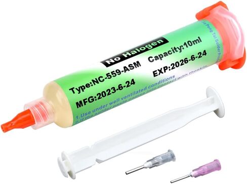 Solder Flux,NC-559-ASM No Clean Soldering Flux Paste,Lead Free Rosin Flux,10cc Tacky Soldering Flux,Soldering Liquid Flux for Electronics,For BGA,SMD,USB Socket Repairing in Saudi Arabia