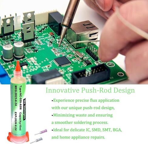 Solder Flux,NC-559-ASM No Clean Soldering Flux Paste,Lead Free Rosin Flux,10cc Tacky Soldering Flux,Soldering Liquid Flux for Electronics,For BGA,SMD,USB Socket Repairing in Saudi Arabia