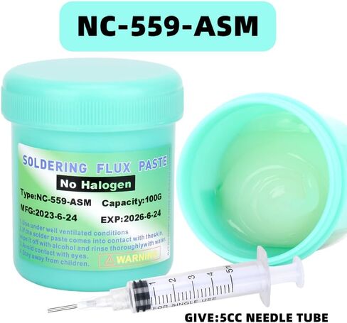 Solder Flux,NC-559-ASM No Clean Soldering Flux Paste,Lead Free Rosin Flux,10cc Tacky Soldering Flux,Soldering Liquid Flux for Electronics,For BGA,SMD,USB Socket Repairing in Saudi Arabia