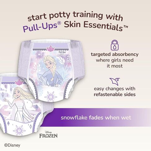 Bundle of Pull-Ups Girls' Skin Essentials Potty Training Pants, Training Underwear, 2T-3T (16-34 lbs), 124 Ct (4 Packs of 31) + Baby Wipes, 99% Water, 6 Flip Top Packs (336 Wipes Total) in Saudi Arabia