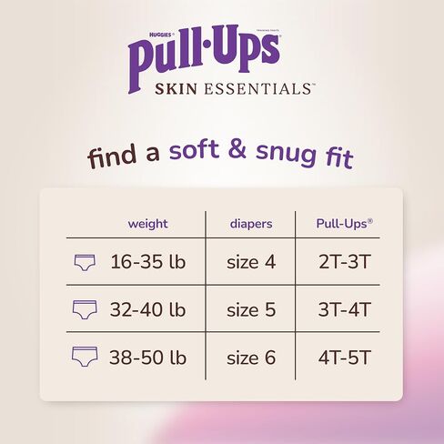 Bundle of Pull-Ups Girls' Skin Essentials Potty Training Pants, Training Underwear, 2T-3T (16-34 lbs), 124 Ct (4 Packs of 31) + Baby Wipes, 99% Water, 6 Flip Top Packs (336 Wipes Total) in Saudi Arabia