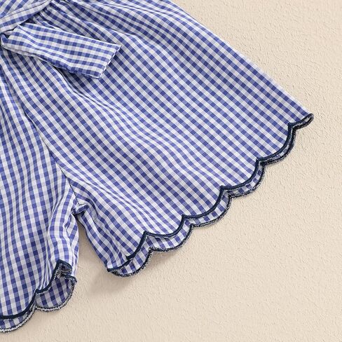 Toddler Baby Girl Summer Outfit Bow Embroidery Short Sleeve T-Shirt Plaid Ruffle Shorts Set Little Girls Clothes in Saudi Arabia