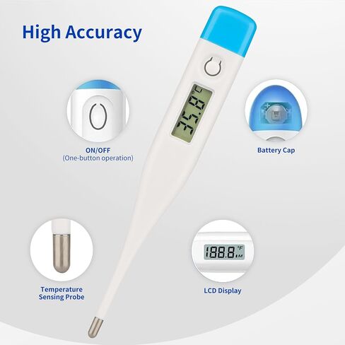 Intelligent Digital Thermometer,LCD Display Screen,Fast Measurement,Suitable for Children and Adults,Easy to Maintain Cleanliness and Hygiene,Bringing Family Health,Light Blue in Kuwait