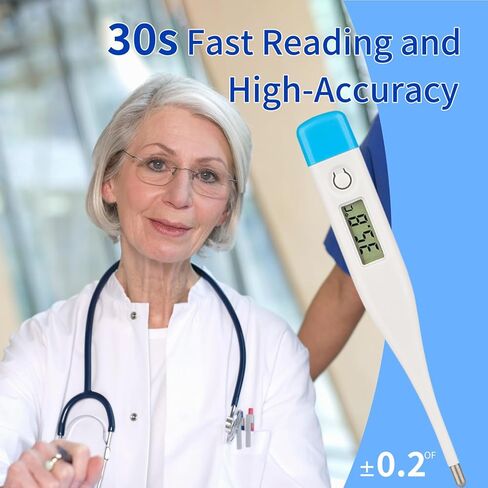 Intelligent Digital Thermometer,LCD Display Screen,Fast Measurement,Suitable for Children and Adults,Easy to Maintain Cleanliness and Hygiene,Bringing Family Health,Light Blue in Kuwait