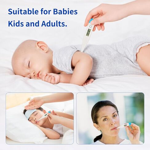 Intelligent Digital Thermometer,LCD Display Screen,Fast Measurement,Suitable for Children and Adults,Easy to Maintain Cleanliness and Hygiene,Bringing Family Health,Light Blue in Kuwait