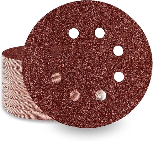 5-Inch 8-Hole Hook & Loop Sanding Discs, 50PCS - 40 Grit Sandpaper Discs, for Random Orbital Sander Pads in Saudi Arabia