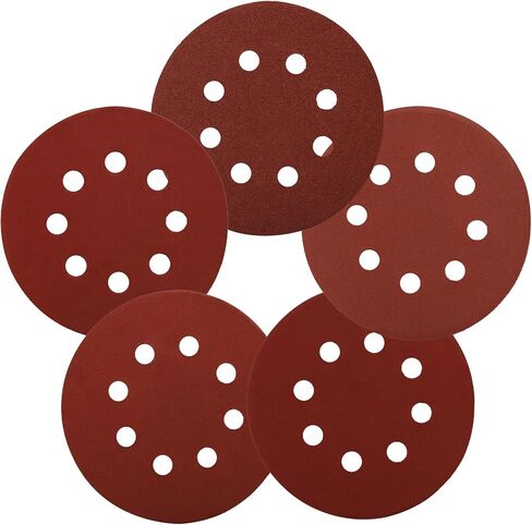 5-Inch 8-Hole Hook & Loop Sanding Discs, 50PCS - 40 Grit Sandpaper Discs, for Random Orbital Sander Pads in Saudi Arabia