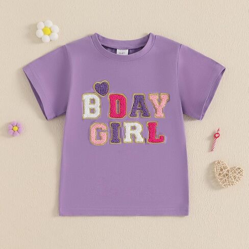 Kayotuas Birthday Girl Shirt Kids 6T 7T Toddler 1st 2nd 3rd 4th 5th Birthday Embroidery T-Shirt Tops Cute Cake Smash Clothes in Saudi Arabia
