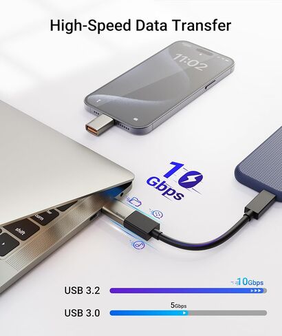 محول Syntech USB C إلى USB (حزمتان)، USB 3.2 Gen 2 بسرعة 10 جيجابت في الثانية يناسب جنبًا إلى جنب، محول USB C ذكر إلى USB A 3.2 أنثى متوافق مع أجهزة iPhone 15 Pro Max/iPad/iMac/MacBook Pro وThunderbolt 4/3 in Kuwait