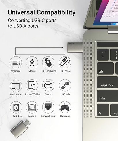 محول Syntech USB C إلى USB (حزمتان)، USB 3.2 Gen 2 بسرعة 10 جيجابت في الثانية يناسب جنبًا إلى جنب، محول USB C ذكر إلى USB A 3.2 أنثى متوافق مع أجهزة iPhone 15 Pro Max/iPad/iMac/MacBook Pro وThunderbolt 4/3 in Kuwait