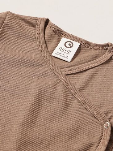 Organic Cotton Rib Cardigan with Cross Closure | Baby Sweater with Snap-Buttons, Machine Washable Baby Cardigan in Saudi Arabia
