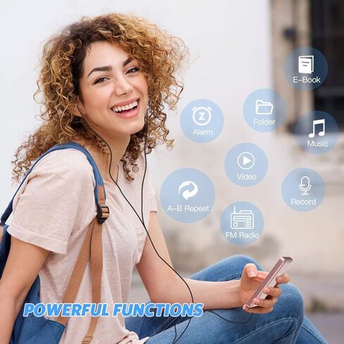 AGPTEK A02PL 64GB MP3 Player, 65 Hours Playback Music Player, Deep Blue | No Bluetooth, Lossless Sound, Supports up to 128GB in Kuwait