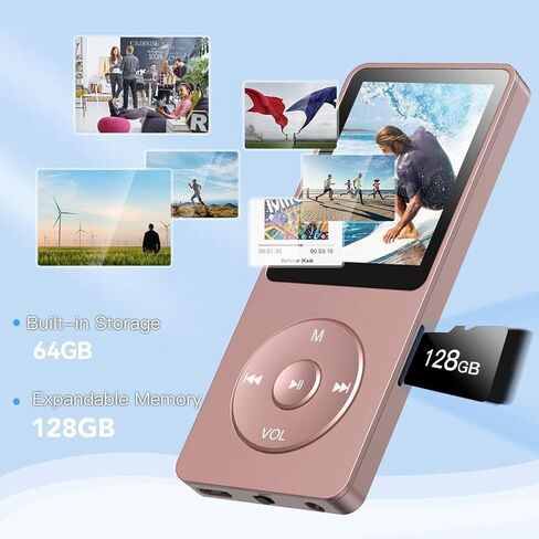 AGPTEK A02PL 64GB MP3 Player, 65 Hours Playback Music Player, Deep Blue | No Bluetooth, Lossless Sound, Supports up to 128GB in Kuwait