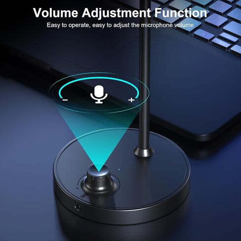 Aokeo Gaming Microphone, USB Computer Microphone for PC, Mac, PS4/5, Condenser Podcast Mic for Studio Recording, for Streaming Podcast YouTube, with Led Light in Saudi Arabia