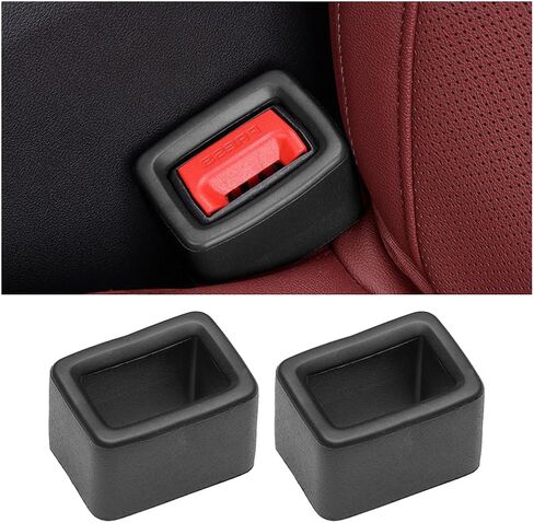 Car Seat Belt Buckle Holder, 2PCS Vehicle Seatbelt Buckle Booster for Easy Access, Seatbelt Buckling Cover to Make Receptacle Stand Upright for Kids, Universal Automotive Accessories (Black) in Saudi Arabia