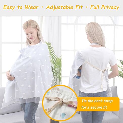 Nursing Cover for Breastfeeding – Breathable Cotton & Mesh, Adjustable for Full Privacy – Multi-Use Baby Cover for Car Seat, Stroller, Mosquito Net (Forest Magic) in Saudi Arabia