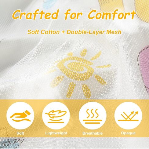 Nursing Cover for Breastfeeding – Breathable Cotton & Mesh, Adjustable for Full Privacy – Multi-Use Baby Cover for Car Seat, Stroller, Mosquito Net (Forest Magic) in Saudi Arabia