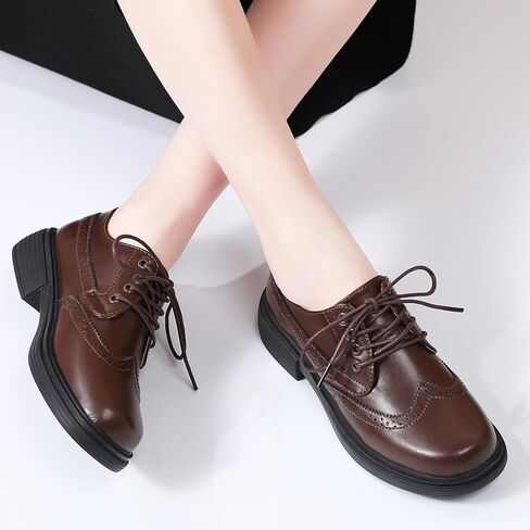 أحذية Okj Oxford للنساء ، والنساء الأسود Oxford Shoes Platform Women's Oxfords مريحة زلاجة متآكلة in Kuwait