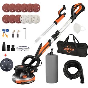 Drywall Sander with Sanding Pad Replacement,780W Electric Drywall Sander Tool with Vacuum Dust Collection, 7 Variable Speed Power Ceiling Sander Tool with LED for Wall, Floor, Popcorn Ceiling Removal