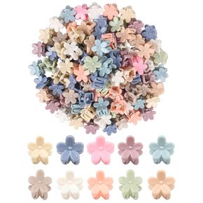 100 Pcs Mini Rabbit Hair Clips for Girls, Colorful Small Rabbit Claw Clips for Thick Hair, Cute Toddler Hair Accessories for Girls