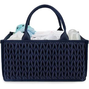 MOMIGO Baby Diaper Caddy Organizer - Fahion Mahua Water-resistent Nursery Storage Basket for Diapers and Baby Wipes, Diaper Stacker Car Organizer, newborn nursery Gift (Purple) in Kuwait