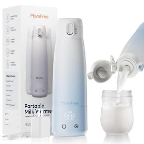 Portable Bottle Warmer for Breastmilk: Baby Milk Warmer with Smart Touch LED Temperature Control | Food-Grade Cordless On The Go Heating Bottle - 5 Mins Quick Milk Heating & Water 12 Ounces