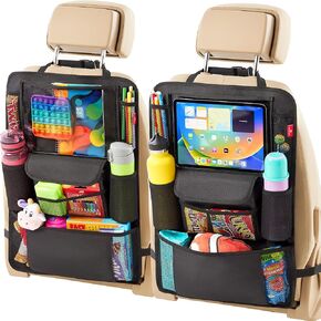 Helteko Car Seat Organizer, Ultra Version Kids Backseat Car Organizers and Storage, Waterproof Back Seat Protector Kick Mats with Tablet Holder 12 in, Car Accessories Interior and Travel Essentials.