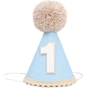 Boys 1st/First Birthday Cone Hat - One Year Old Boy Birthday Decorations.