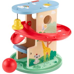 Fisher-Price Baby & Toddler Toy Wooden Treehouse Ball Run, 2 Wood Pieces for Infants Ages 9+ Months