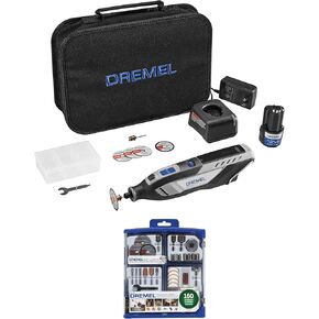 Dremel 8250 Cordless Brushless Rotary Tool Kit and the 710-08 160 Piece Rotary Tool Accessory Set