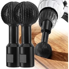 Sphere Rotary Burr 5/8-11 Threads,2Pcs Carbon Steel Ball Gouge Grinding Head Attachment Power Carving Tool for Wood Carving Grinding Polishing Engraving