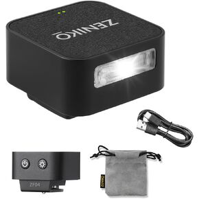 ZF-08 Camera Flash and Lightweight Portability Single-Contact Hotshoe Lithium Battery Type-C Charging 440 Full-Power Flashes