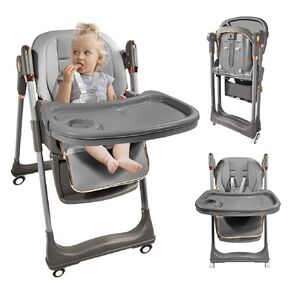 High Chairs for Babies and Toddlers with 360 Degree Rotatable Wheels，6 in 1/3 in 1 Foldable and Portable Children's High Chair，Suitable for Babies of All Ages to Grow Up