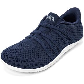 Sosenfer Women's Wide Toe Box Minimalist Barefoot Shoes Hands Free Slip On Sneakers Knit Zero Drop Sole Walking Shoes