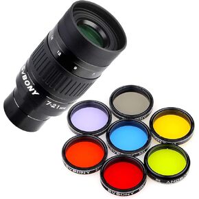 SVBONY SV135 7 to 21mm Telescope Zoom Eyepiece Bundle with SVBONY Telescope Filter 7pcs Filters Set for Lunar Planetary Views