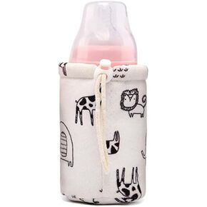 ikasus Baby Milk Bottle Insulation Cover With String, Glass Nursing Feeder Keep Warm Holder Pouch Type 2