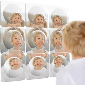 Special Supplies Sensory Bubble Wall Mirror - Interactive Acrylic Mirrors for Wall Decoration and Sensory Toys for Kids Classroom or Home - Room Decor -Visual, Tactile Stimulation - (Pack of 9)