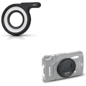JJC LED Light Guide Ring with Auto Lens Cap for Olympus Tough TG7 TG6 TG5 TG4 TG3 TG2 TG1
